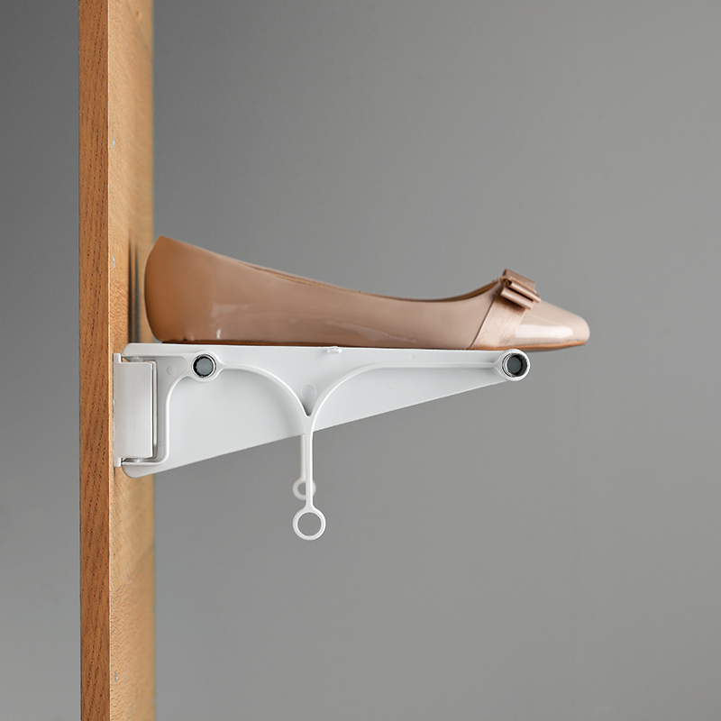 Tac - extendable wall-mounted shoe rack - white-bright aluminium 4